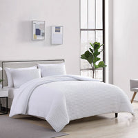 The Nesting Company- Palm 3 Piece Queen Comforter Set White