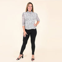 TAMSY Tan Snakeskin Sheer Shell Turtleneck - S