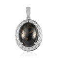 Karis Matrix Silver Shungite Solitaire Pendant in Platinum Bond 11.70 ctw - Sticky add to cart bar