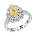 Modani Natural Yellow and White Diamond SI 1.25 ctw Ring in 14K White Gold 4 Grams (Del. in 10-12 Days) - Sticky add to cart bar