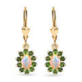 Premium Ethiopian Welo Opal, Chrome Diopside Sunburst Lever Back Earrings in 18K Vermeil YG Over Sterling Silver 1.40 ctw - Sticky add to cart bar