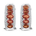 TLV Orange Sapphire, White Zircon Earrings in Rhodium Over Sterling Silver 3.15 ctw - Sticky add to cart bar