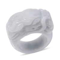 Natural Jade Carved Dragon Band Ring (Size 5) 94.50 ctw