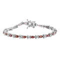 Premium Tanzanian Blush Garnet, Moissanite Butterfly Bracelet in Rhodium Over Sterling Silver (8.00 In) (Del. in 10-12 Days) 7.00 ctw - Sticky add to cart bar