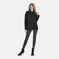 TAMSY Black Traditional Roll Neck Fisherman Sweater - L - Sticky add to cart bar