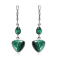 African Malachite Fancy Earrings in Platinum Over Copper 13.60 ctw - Sticky add to cart bar
