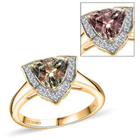 Certified & Appraised Luxoro AAA Turkizite and G-H I2 Diamond 2.38 ctw Ring in 10K Yellow Gold 4.27 Grams (Del. in 7-10 Days)