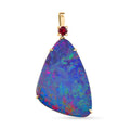Luxoro AAA Boulder Opal Doublet and Ouro Fino Rubellite 10.80 ctw Cosmic Stars Pendant in 14K Yellow Gold - Sticky add to cart bar