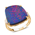 Luxoro 14K Yellow Gold AAA Boulder Opal Doublet, Diamond (G-H, I2) Ring (Size 6.0) 9.00 ctw - Sticky add to cart bar