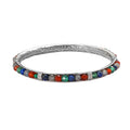 Malagasy Labradorite Bangle Bracelet in Stainless Steel (7.25 In) 21.30 ctw - Sticky add to cart bar