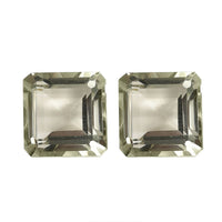 Montezuma Prasiolite Set of 2 (Sqr 9 mm) 6.51 ctw Loose Gemstone