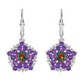 D'Joy Nebula Quartz Doublet and Multi Gemstone 4.65 ctw Star Earrings in Rhodium Over Sterling Silver - Sticky add to cart bar