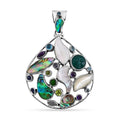 Sajen Silver Abalone Shell and Multi Gemstone 9.50 ctw Pendant without Chain in Sterling Silver - Sticky add to cart bar