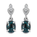 D'Joy Premium Table Mountain Shadowkite and White Zircon 3.50 ctw Dangle Earrings in Rhodium Over Sterling Silver - Sticky add to cart bar