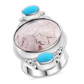 Sajen Silver Sleeping Beauty Turquoise and Buffalo Nickel Ring in Sterling Silver (Size 10.0) 1.20 ctw - Sticky add to cart bar