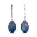 AAA Boulder Opal Doublet 3.60 ctw Lever Back Earrings in Rhodium Over Sterling Silver - Sticky add to cart bar