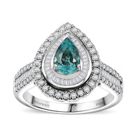 Doorbuster Certified & Appraised Rhapsody 950 Platinum AAAA Paraiba Tourmaline, Diamond (E-F, VS) Ring (Size 10.0) (9.40 g) 1.93 ctw