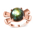 Karis Malagasy Labradorite Love Knot Ring in 18K RG Plated (Size 10.0) 9.40 ctw - Sticky add to cart bar