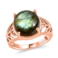 Karis Malagasy Labradorite Ring in 18K RG Plated (Size 10.0) 7.75 ctw - Sticky add to cart bar