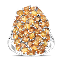 Madagascar Yellow Sapphire, White Zircon Ring in Rhodium Over Sterling Silver (Size 10.0) 7.00 ctw