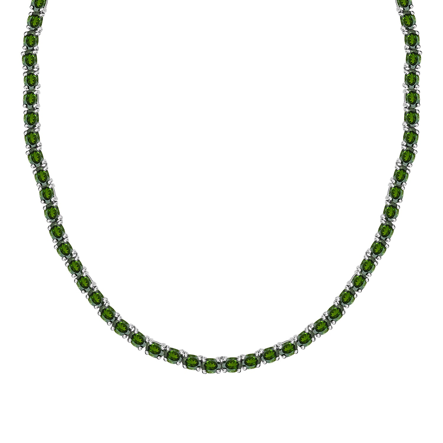Chrome Diopside 19.75 ctw Necklace in Rhodium Over Sterling Silver 18 Inches