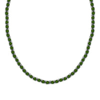 Chrome Diopside 19.75 ctw Necklace in Rhodium Over Sterling Silver 18 Inches