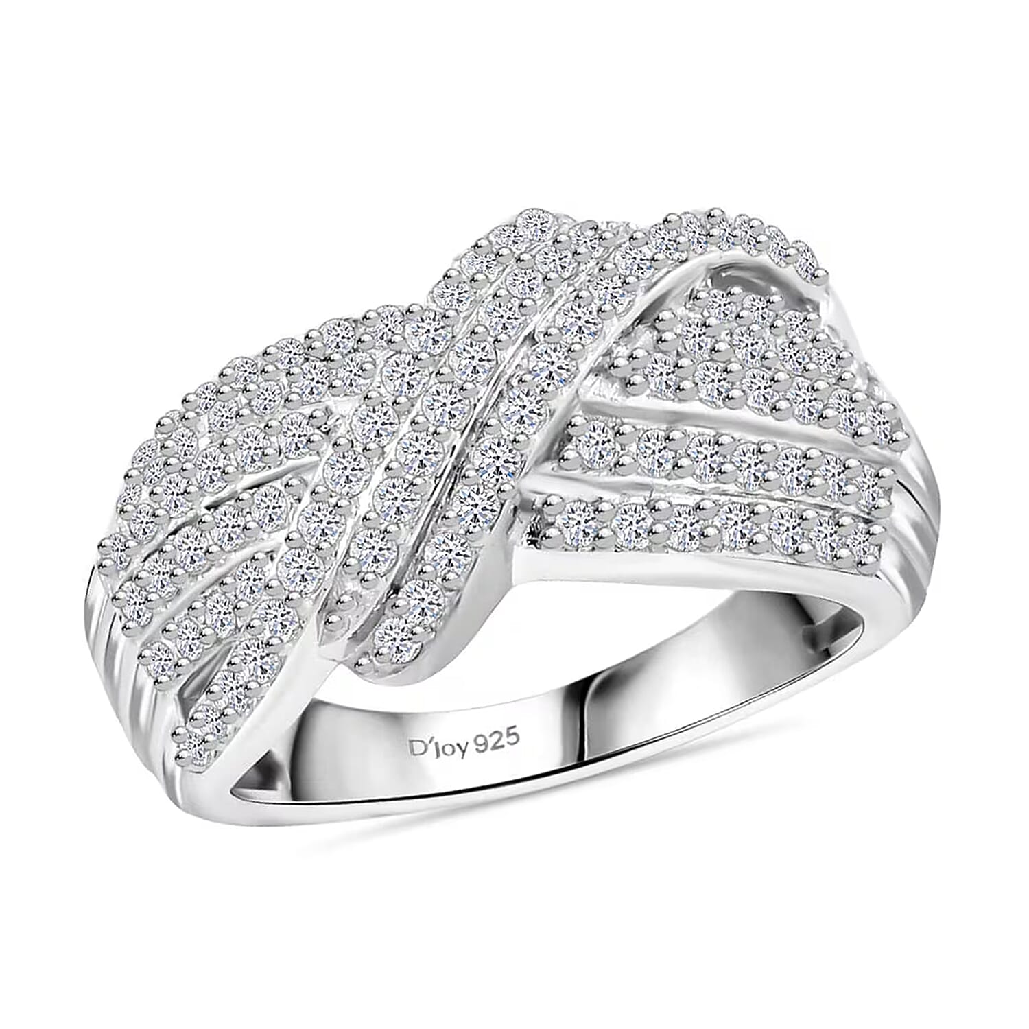 Luxuriant Lab Grown Diamond (G, VS) Ring in Rhodium Over Sterling Silver (Size 7.0) 1.00 ctw
