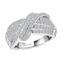 Luxuriant Lab Grown Diamond (G, VS) Ring in Rhodium Over Sterling Silver (Size 7.0) 1.00 ctw