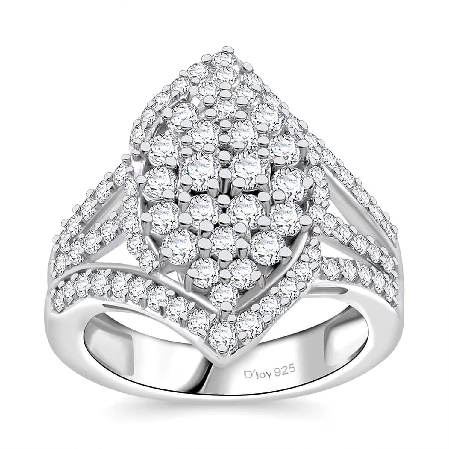 Luxuriant Lab Grown Diamond (G, VS) Ring in Rhodium Over Sterling Silver (Size 10.0) 2.00 ctw