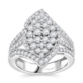 Luxuriant Lab Grown Diamond (G, VS) Ring in Rhodium Over Sterling Silver (Size 10.0) 2.00 ctw - Sticky add to cart bar