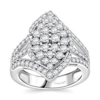 Luxuriant Lab Grown Diamond (G, VS) Ring in Rhodium Over Sterling Silver (Size 10.0) 2.00 ctw