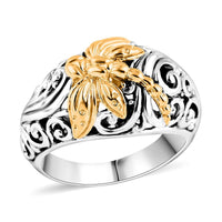 Doorbuster Bali Legacy 22K Vermeil YG Over Sterling Silver Dragonfly Ring (Size 8.0) (6.20 g)