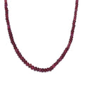 Niassa Ruby (FF) Beaded 77.85 ctw Necklace 18 Inches in Rhodium Over Sterling Silver - Sticky add to cart bar