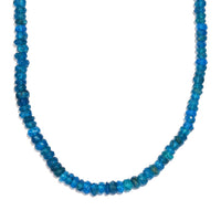 Malgache Neon Apatite Beaded 78.00 ctw Necklace 18 Inches in Rhodium Over Sterling Silver