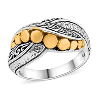 Doorbuster Bali Legacy 22K Vermeil YG Over and Sterling Silver Ring 5.90 Grams