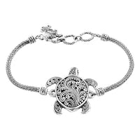 Bali Legacy Turtle Bracelet in Sterling Silver (6.50-8.0In) 14.85 Grams
