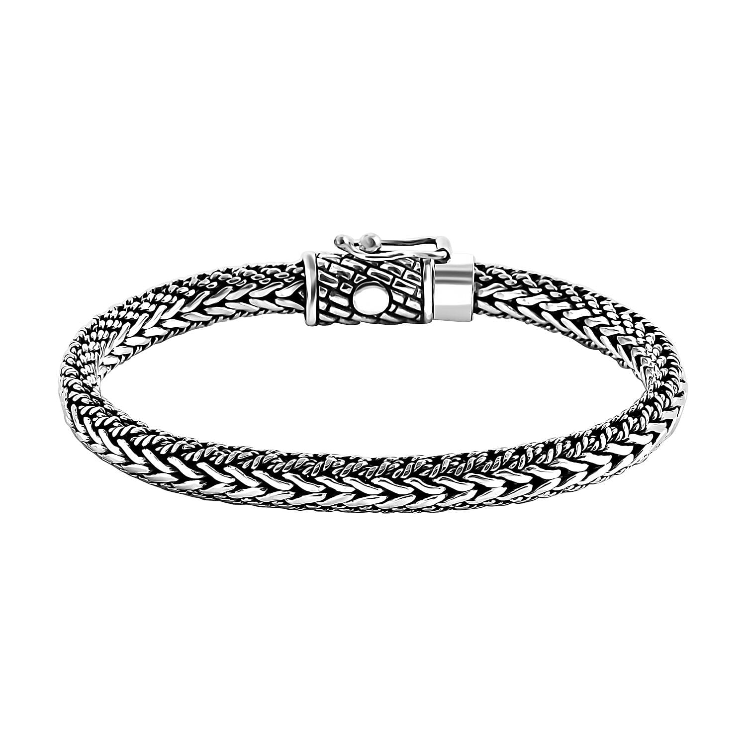 Doorbuster Bali Legacy Sterling Silver Tulang Naga Bracelet (6.50 In) (34.20 g)