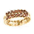 AAA Jenipapo Andalusite Leafs Band Ring in 18K Vermeil YG Over Sterling Silver (Size 10.0) 1.00 ctw - Sticky add to cart bar