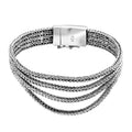 Doorbuster Bali Legacy Sterling Silver Multi-Row Bracelet (6.50 In) (29.45 g) - Sticky add to cart bar