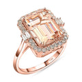 Certified & Appraised Luxoro 14K Rose Gold AAA Marropino Morganite, Diamond (G-H, I2) (0.70 cts) Ring (Size 10.0) (5.60 g) 7.85 ctw - Sticky add to cart bar