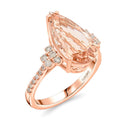Certified & Appraised Luxoro 14K Rose Gold AAA Marropino Morganite, Diamond (G-H, I2) (0.29 cts) Ring (Size 10.0) 6.50 ctw - Sticky add to cart bar