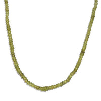 Peridot Beaded 95.50 ctw Necklace 18 Inches in Stainless Steel