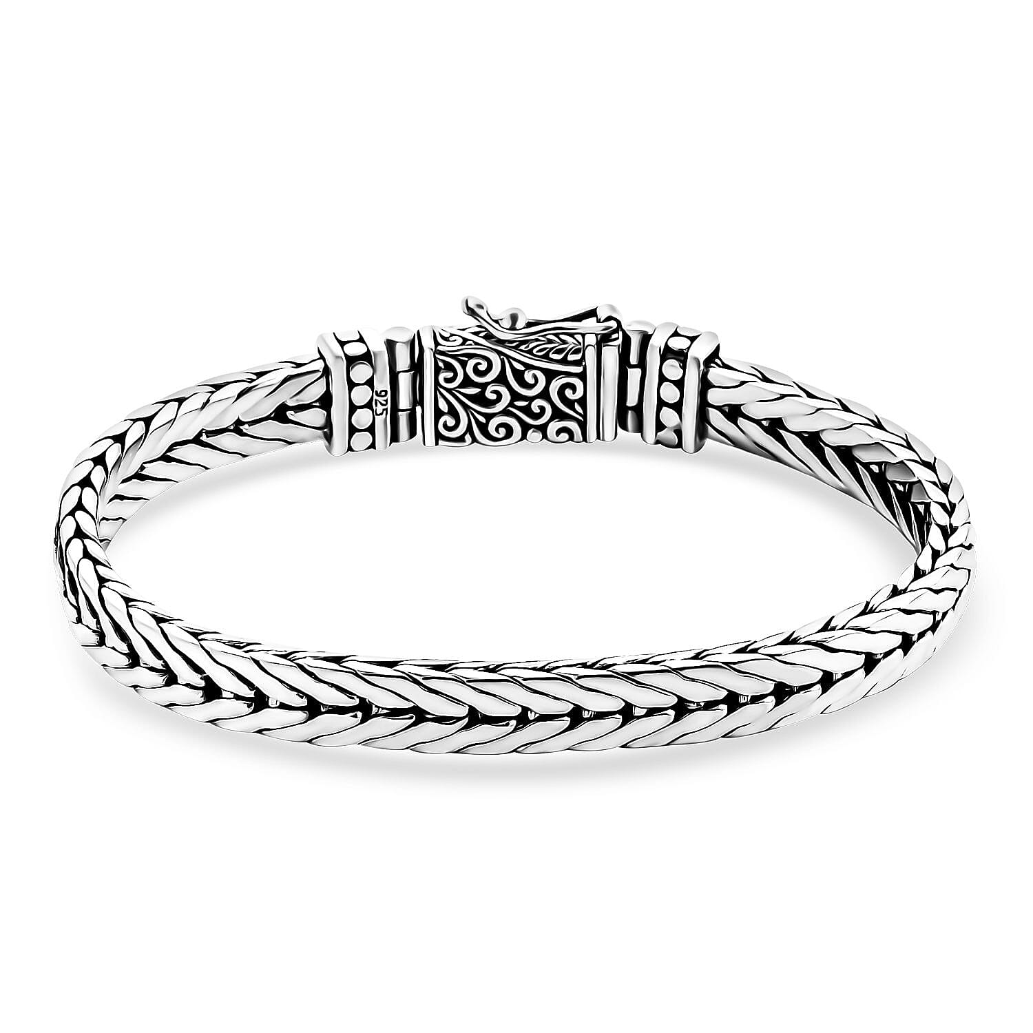 Doorbuster Bali Legacy Sterling Silver Padian Bracelet (7.25 In) (39.58 g)
