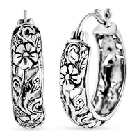 Bali Legacy Sterling Silver Frangipani Flower Earrings 6.15 Grams