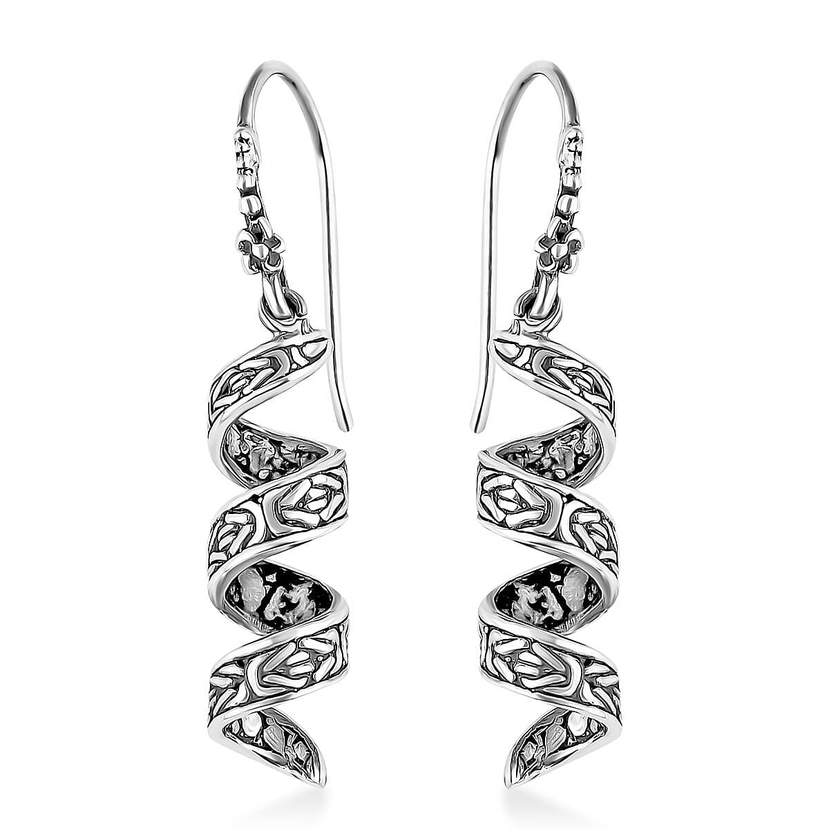TLV Bali Legacy Sterling Silver Milky Way Tulang Naga Earrings (5.70 g)