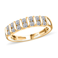Luxuriant Lab Grown Diamond Band Ring in 18K Vermeil YG Over Sterling Silver (Size 10.0) 0.50 ctw