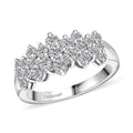 Luxuriant Lab Grown Diamond G-H SI 1.00 ctw Cluster Ring in Rhodium Over Sterling Silver (Size 10.0) - Sticky add to cart bar
