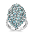 Madagascar Lagoon Apatite 3.60 ctw Ring in Rhodium Over Sterling Silver (Size 10.0) - Sticky add to cart bar