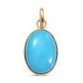 Luxoro Premium Sleeping Beauty Turquoise 5.15 ctw Solitaire Pendant without Chain in 10K Yellow Gold - Sticky add to cart bar