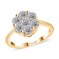 Moissanite Floral Ring in 18K Vermeil YG Over Sterling Silver (Size 10.0) 1.25 ctw - Sticky add to cart bar